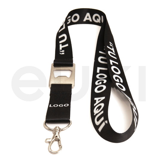 Lanyard Destapador Personalizado 25mm | Porta Gafete con Logo 20 Piezas